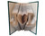 Folded book art with pages J heart L