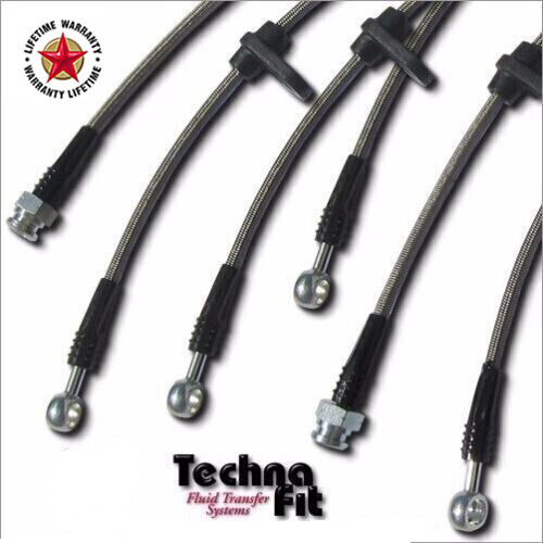 Techna-Fit Stainless Steel Braided Brake Lines FRONT and REAR For