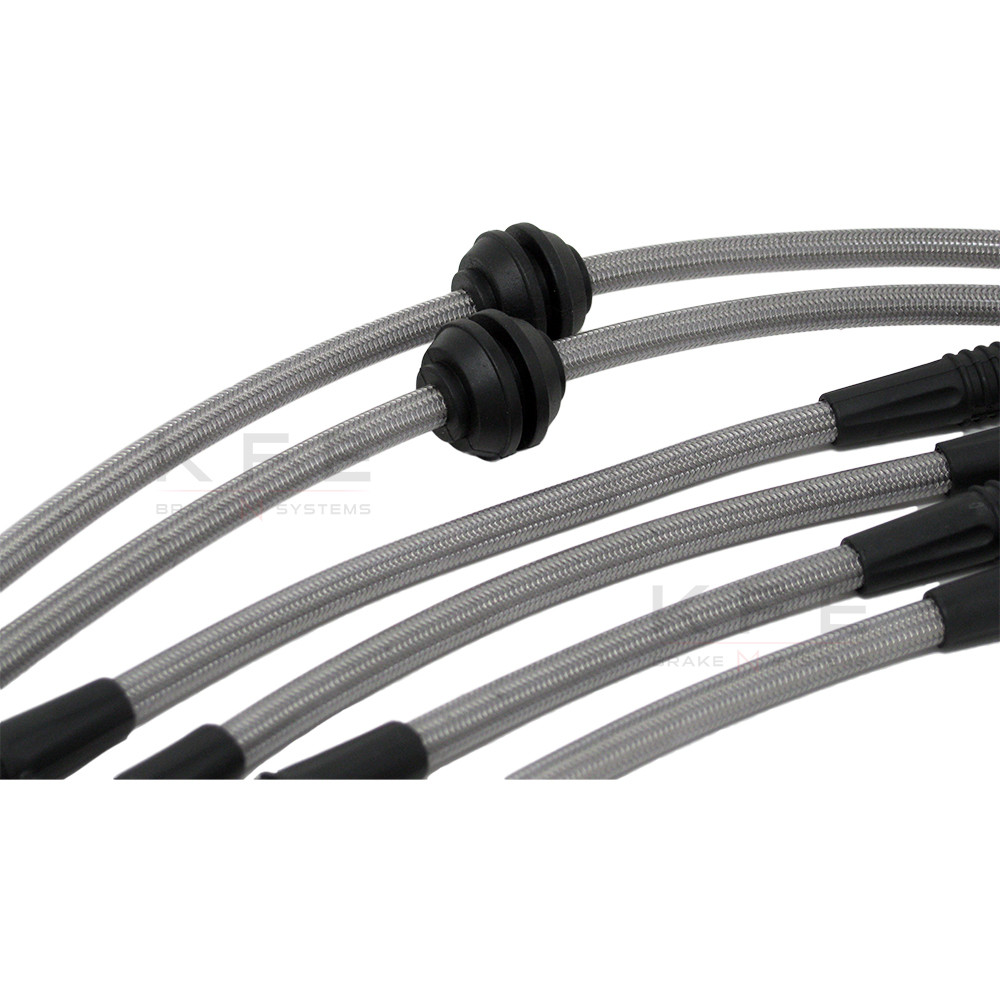 Techna-Fit Stainless Steel Braided Brake Lines FRONT and REAR For