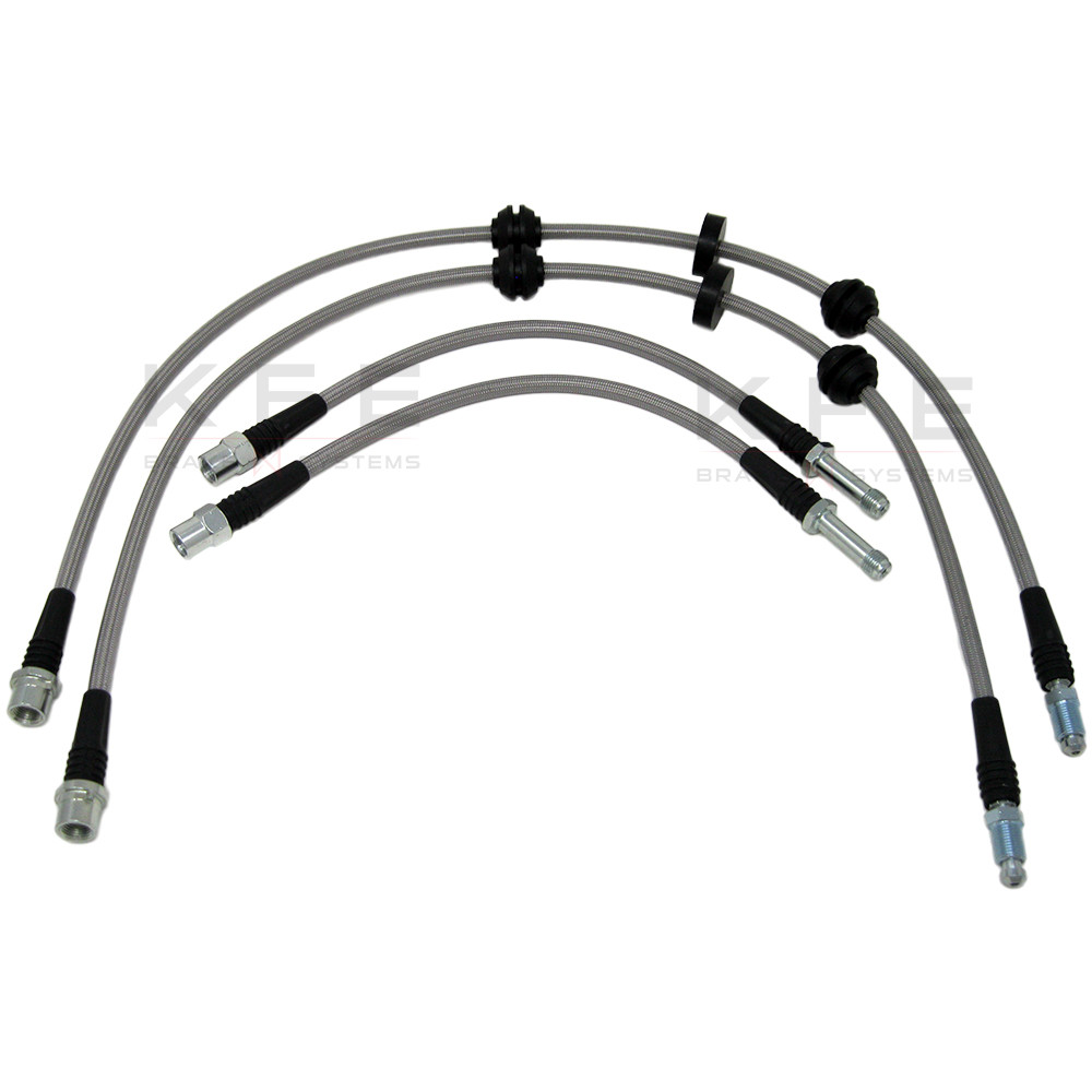 Techna-Fit Stainless Steel Braided Brake Lines FRONT and REAR For