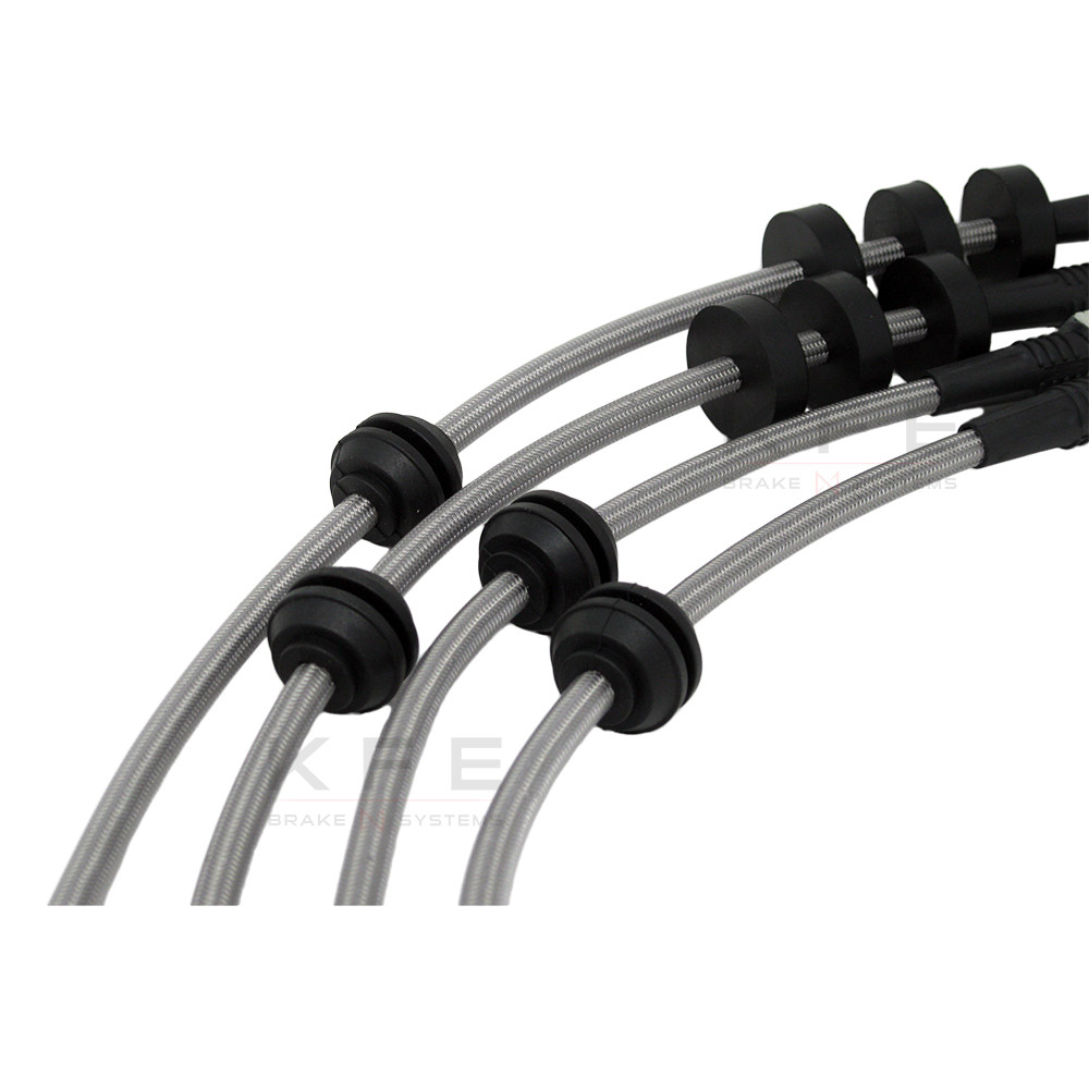 Techna-Fit Stainless Steel Braided Brake Lines FRONT and REAR For
