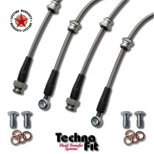 Techna-Fit Stainless Steel Braided Brake Lines FRONT and REAR For