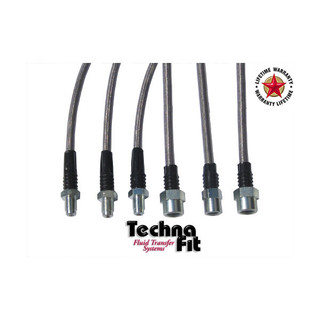 Techna-Fit Stainless Steel Braided Brake Lines FRONT and REAR For 1992-1998 BMW 318i 318is
