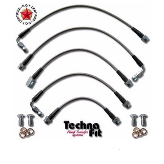 Techna-Fit Stainless Steel Braided Brake Lines FRONT and REAR For 2004-2006 Cadillac CTS-V