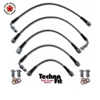 Techna-Fit Stainless Steel Braided Brake Lines FRONT and REAR For 2009-2014 Cadillac CTS-V