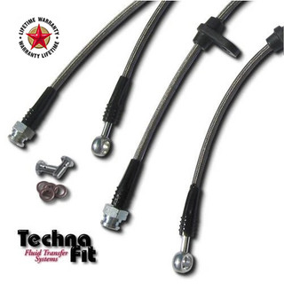 Techna-Fit Stainless Steel Braided Brake Lines FRONT and REAR For 1992-1997 Honda Civic Si Non-ABS Civic Del Sol Si