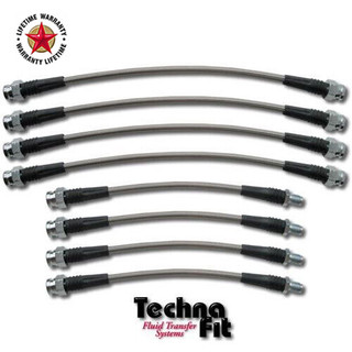Techna-Fit Stainless Steel Braided Brake Lines FRONT and REAR For 1992-1999 Mitsubishi 3000GT VR-4