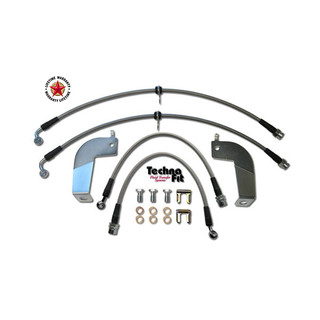 Techna-Fit Stainless Steel Braided Brake Lines FRONT and REAR For 1999-2004 Ford Mustang Cobra