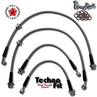 Techna-Fit Stainless Steel Braided Brake Lines FRONT and REAR For 2012-2015 Ford Explorer