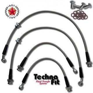 Techna-Fit Stainless Steel Braided Brake Lines FRONT and REAR For 2007-2017 Lexus LS460