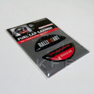 Ralliart Fuel Cap Garnish Regular Gas Mitsubishi Carbon Sticker