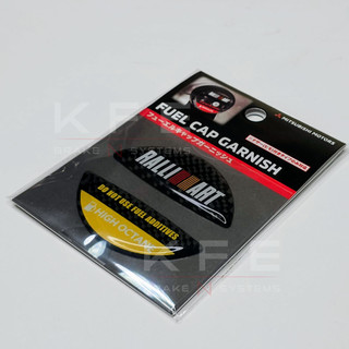 Ralliart Fuel Cap Garnish High Octane Gas Mitsubishi Carbon Fiber Sticker