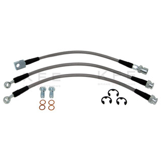 Techna-Fit Stainless Steel Braided Brake Lines FRONT and REAR For 1976 Chevrolet Nova