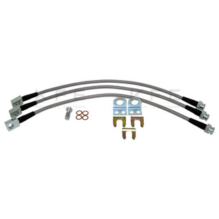 Techna-Fit Stainless Steel Braided Brake Lines FRONT and REAR For 1993-1994 Jeep Grand Cherokee Rear Drum