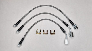 Techna-Fit Stainless Steel Braided Brake Lines FRONT and REAR For 1982-1986 Jeep CJ7 Wrangler