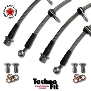 Techna-Fit Braided Brake Lines - 2002-2007 Subaru Impreza WRX (Sedan Only)  - Touge Tuning