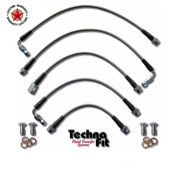 Techna-Fit Stainless Steel Braided Brake Lines FRONT and REAR For 2009-2014 Cadillac CTS-V