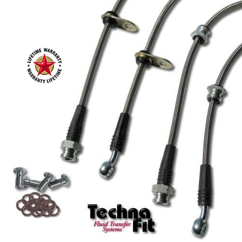 Techna-Fit Stainless Steel Braided Brake Lines FRONT and REAR For 1991-1994 Infiniti G20
