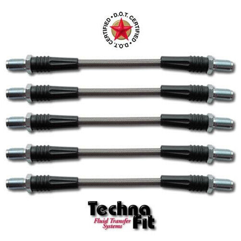 Techna-Fit Stainless Steel Braided Brake Lines FRONT and REAR For 1986 Toyota Corolla GTS
