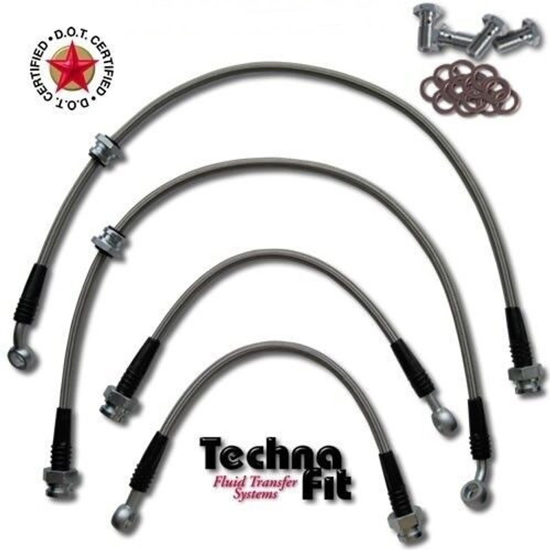 Techna-Fit Stainless Steel Braided Brake Lines FRONT and REAR For 1997-2005 Acura NSX