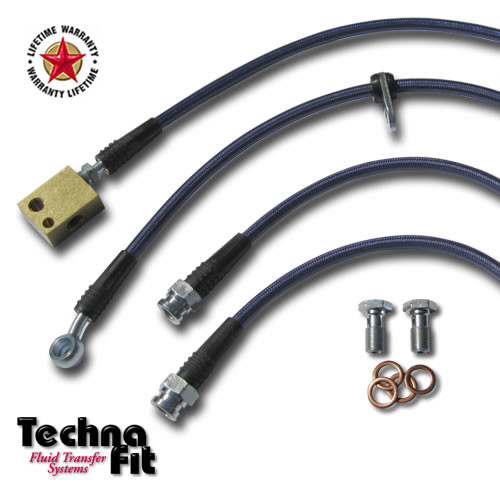Techna-Fit Stainless Steel Braided Brake Lines FRONT and REAR For 2009-2011 Infiniti FX50