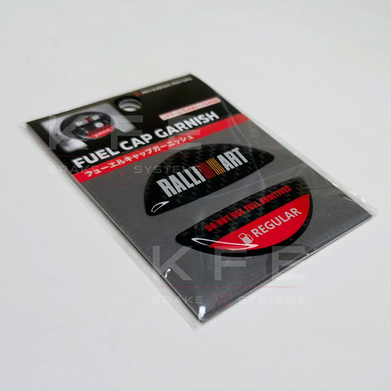 Ralliart Fuel Cap Garnish Regular Gas Mitsubishi Carbon Sticker