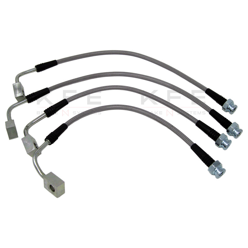 Techna-Fit Stainless Steel Braided Brake Lines FRONT and REAR For 2011-2013 Chevrolet Impala