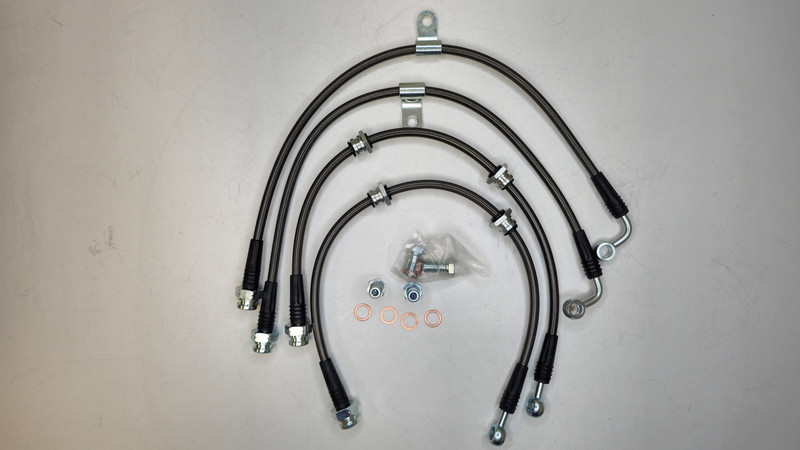 Techna-Fit Stainless Steel Braided Brake Lines FRONT and REAR For 1991-1994 Infiniti G20 OPEN BOX
