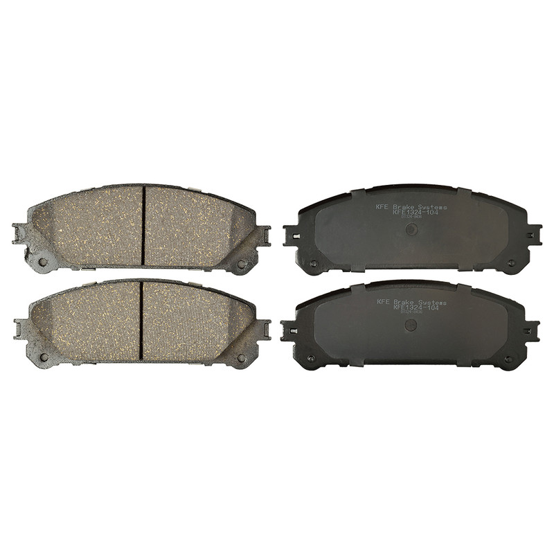 KFE1324-104 - KFE Quiet Advanced Ceramic Front Disc Brake Pad Set For 2011-2018 Toyota Sienna, 2008-2018 Toyota Highlander; Lexus NX200t, NX300, NX300h, RX350, RX450h