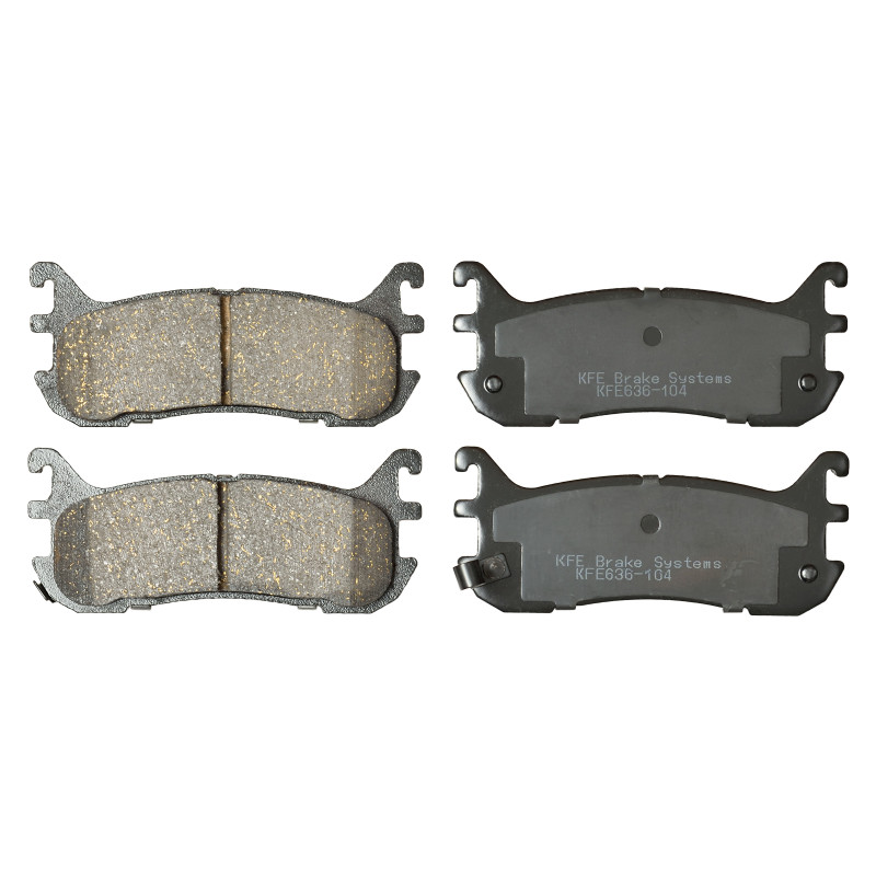 KFE636-104 - KFE Quiet Advanced Ceramic Rear Disc Brake Pad Set For 1994-2005 Mazda Miata Excludes MazdaSport, Sports Suspension, Protégé ES; Ford Escort; Mercury Tracer