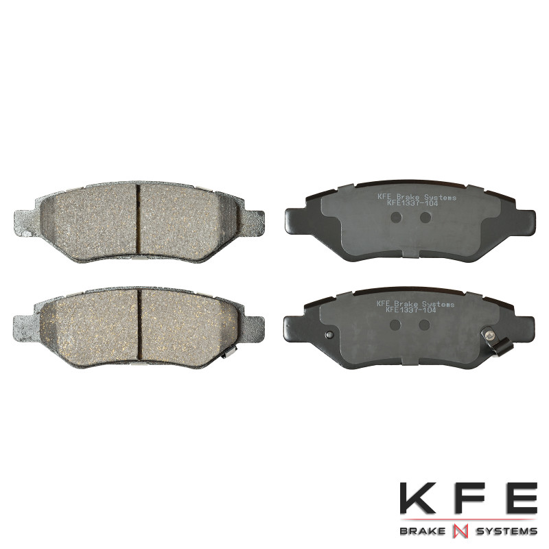 KFE1337-104 - KFE Quiet Advanced Ceramic Rear Disc Brake Pad Set For 2010-2014 Chevrolet Camaro LT, LS; 2008-2015 Cadillac CTS, 2010-2016 SRX; 2011 Saab 9-4X