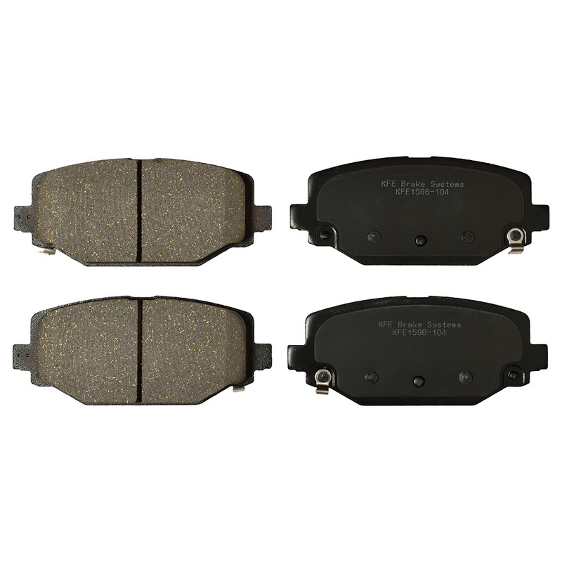 KFE1596-104 - KFE Quiet Advanced Ceramic Rear Disc Brake Pad Set For Heavy Duty Brake, 328mm Rotor, Dual Piston Front Caliper Compatible With: Town & Country; Grand Caravan, Journey; C/V; Routan