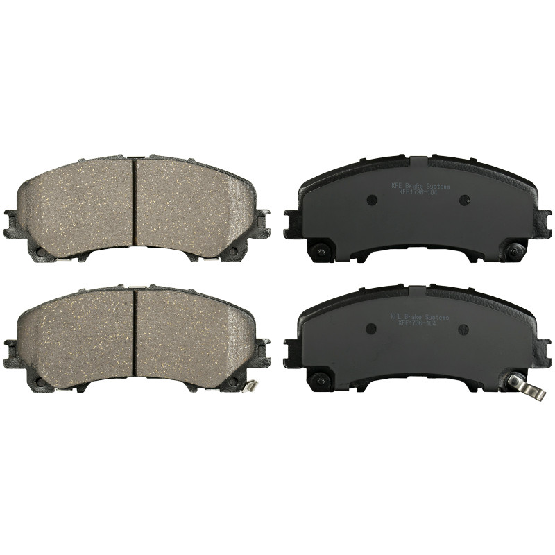 KFE1736-104 - KFE Quiet Advanced Ceramic Rear Disc Brake Pad Set For 14-17 Nissan Rogue 3rd Row Seat, 18-19 Rogue 2.0L Hybrid; Infiniti Q50, Q60, QX50