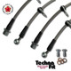 Techna-Fit Stainless Steel Braided Brake Lines FRONT and REAR For 2006-2007 Ford Focus Rear Drum