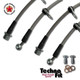Techna-Fit Stainless Steel Braided Brake Lines FRONT and REAR For 1998-2002 Honda Accord Rear Drum Brakes