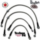 Techna-Fit Stainless Steel Braided Brake Lines FRONT and REAR For 2011-2015 Honda CR-Z