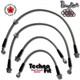 Techna-Fit Stainless Steel Braided Brake Lines FRONT and REAR For 2005-2015 Toyota Tacoma 5 Lug Single Piston Caliper