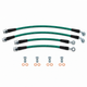 Techna-Fit Stainless Steel Braided Brake Lines FRONT and REAR For 2006-2009 Pontiac Solstice Green