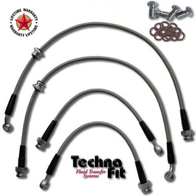Techna-Fit Stainless Steel Braided Brake Lines FRONT and REAR For