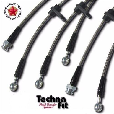 Techna-Fit Stainless Steel Braided Brake Lines FRONT and REAR For