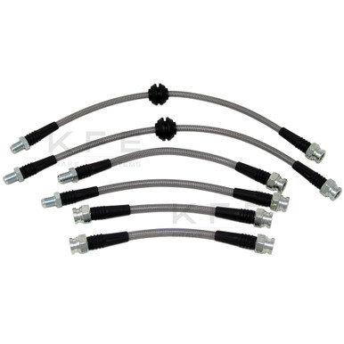 Techna-Fit Stainless Steel Braided Brake Lines FRONT and REAR For