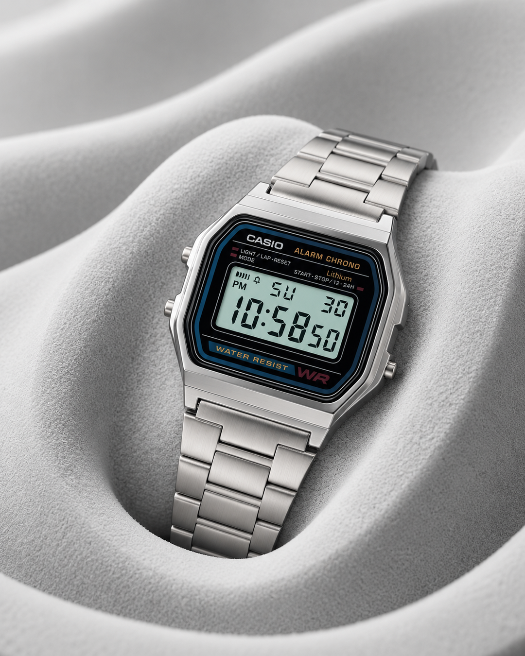 Casio A158WA-1DF - detail and lifestyle view 3