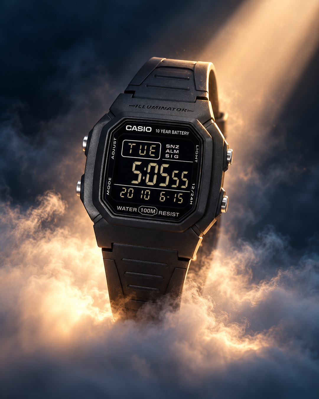 Casio W-800H-1BV - detail and lifestyle view 7