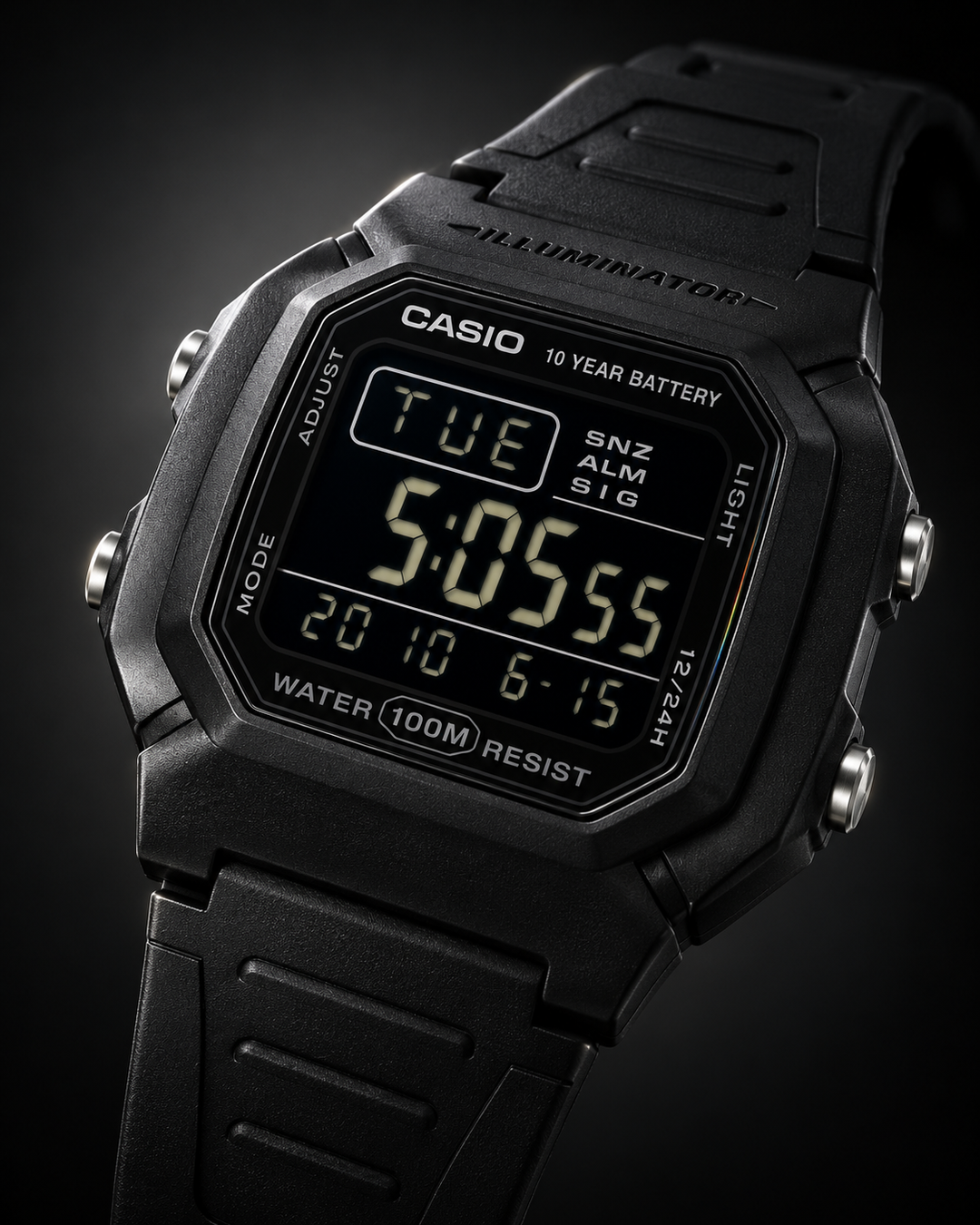 Casio W-800H-1BV - detail and lifestyle view 5