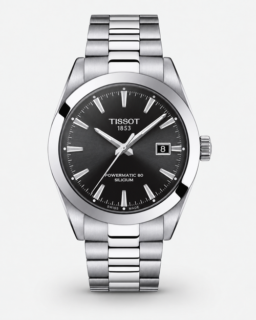 Tissot T127.407.11.051.00 Gentleman Powermatic 80 Silicium Automatic 40 mm Black Dial Watch