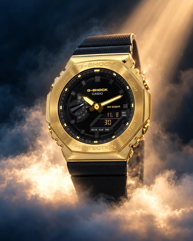 Casio G-Shock GM-2100G-1A9 Gold Ion-Plated Metal-Covered Watch, 200M