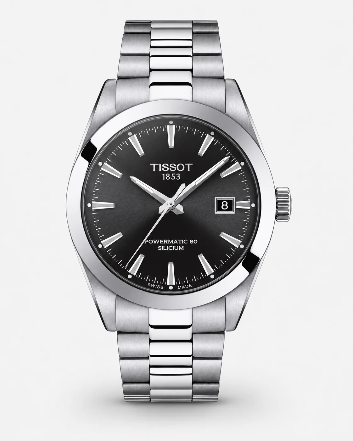 Tissot T127.407.11.051.00 Gentleman Powermatic 80 Silicium Automatic 40 mm Black Dial Watch