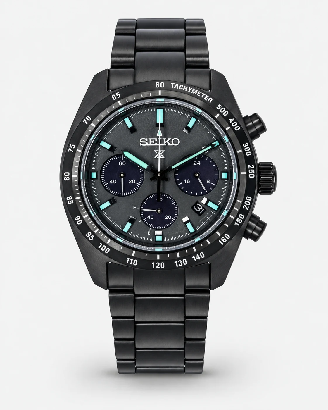 Seiko SSC917 Prospex Speedtimer The Black Series Solar Chronograph 39.0 mm Black / Gray Dial Watch