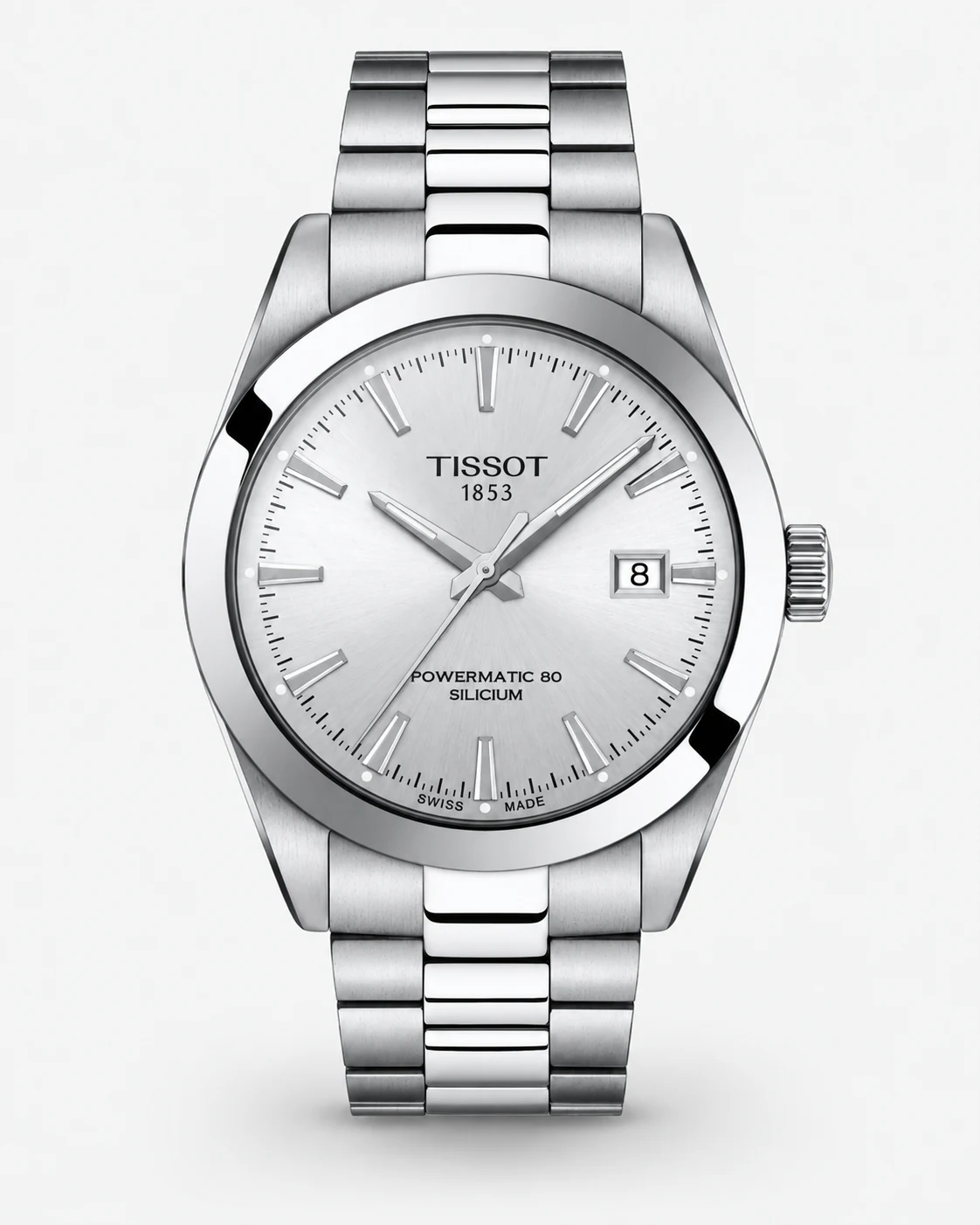 Tissot T127.407.11.031.00 Gentleman Powermatic 80 Silicium Automatic 40 mm Silver Dial Watch