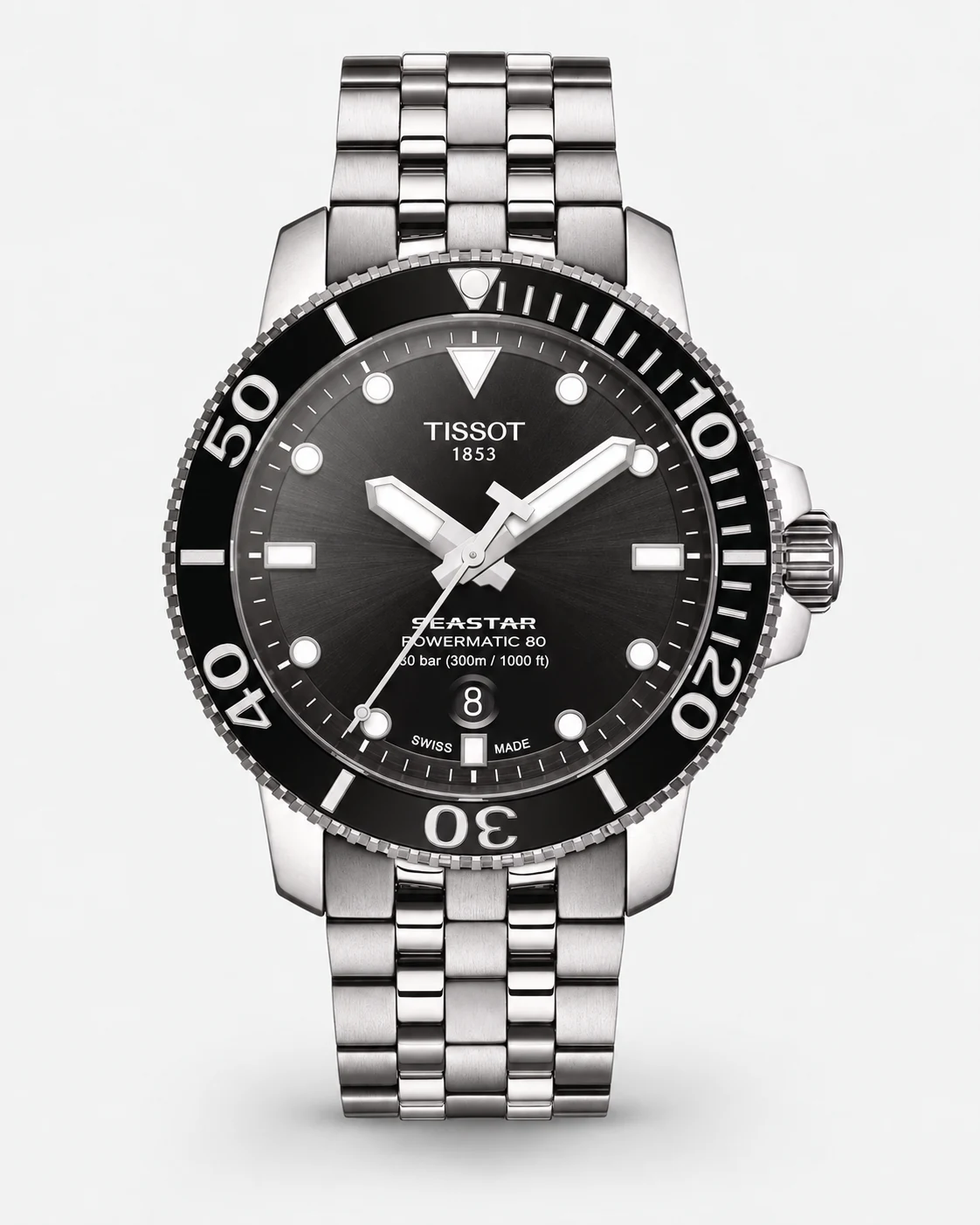 Tissot T120.407.11.051.00 Seastar 1000 Powermatic 80 Automatic 43 mm Black Dial Watch